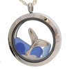 Blue sea glass and a sterling whale tale in this beautiful sea glass locket necklace.