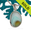 Tropical Solar Flares - Large  Seaham Sea Glass In Sterling Silver Deluxe Wire Bezel© Pendant
