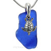 Top quality sea glass but a vivid piece of frosted blue from the Outer Banks of North Carolina.