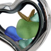 A close up of the sea glass heart.