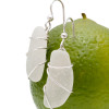 Genuine natural white sea glass in a sterling earring.
This is the EXACT pair you will recieve!