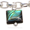 Abalone and Green Sea Glass On Sterling Anklet & Dolphin Clasp