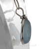 Pale Ice Blue Natural Sea Glass In Original Sterling Silver Wire Bezel© Pendant