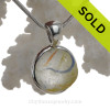 3 Color Beach Found Marble In Sterling Silver Deluxe Wire Bezel© Necklace Pendant