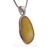 Endless Sunshine - LARGE Brilliant Yellow Golden Sea Glass Pendant In Sterling & Gold Deluxe Wire Bezel