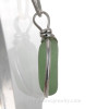 Roundish Seafoam Green Genuine Sea Glass Pendant In Sterling Original Wire Bezel©