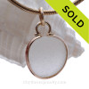 White Bezel Set Sea Glass 14K Goldfilled Cinch Bezel Pendant 