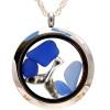 Blue sea glass and a sterling whale tale in this beautiful sea glass locket necklace.