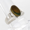 Seaham Multie Gold and Green Sea Glass Ring In Sterling Silver  Fine Set Bezel - Size 7.5
