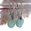 Aqua Blue Genuine Hawaiian Sea Glass on Solid Sterling Silver Deluxe Leverbacks