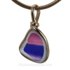 Ultra Rare Pink & Purple English Sea Glass In 14K Goldfilled Original Wire Bezel© Pendant Necklace
