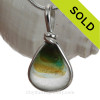 Golden Sands - Rare 3 Color + Petite Hartley Wood Sea Glass In Sterling Silver Original Wire Bezel©