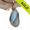 English Sea Glass Pendant In 14K Goldfilled Original Wire Bezel© 