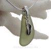 Peridot Green Sea Glass Necklace With Sterling Silver Flip Flops Charm - S/S CHAIN INCLUDED