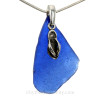 Nice Blue beach found sea glass combined with a solid sterling flip flop charm 