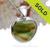  Multie Sea Glass Heart Pendant