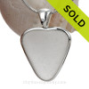 White Natural Sea Glass Heart Pendant