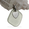 Sea Green Sea Glass Necklace With Sterling Heart Charm - Solid Sterling Chain INCLUDED