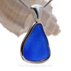 Blue Natural Sea Glass In Deluxe Sterling Bezel© Necklace Pendant 