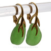 Bright Green Sea Glass Earrings on 24K Gold Vermeil Branch Earrings
