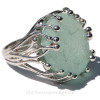 Sea Green English Sea Glass Ring in Solid Sterling Silver