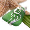 Thick Green Sea Glass In Sterling Waves Setting
Our most popular wire design meant to resemble waves in tidal pools.

Perfect and lovely!