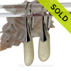 Beach found Genuine Sea Glass Earrings in a soft pale yellow  on solid sterling leverbacks.