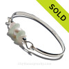 Pastel sea glass bangle bracelet.