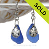 Blue Sea Glass Earrings