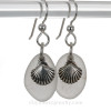 Sea Glass Earrings In Pure White on Sterling Silver With Sterling Shell Charms