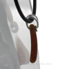 Amber Brown Sea Glass Necklace On Black Neoprene Cord