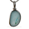Blue Wisp - Mixed English Sea Glass Pendant In Sterling Original Wire Bezel©