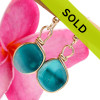 Sorry these ultra rare sea glass earrings in gold have been SOLD!