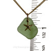 Green Sea Glass Necklace With 14K G/F Shell Charm - 18" Goldfilled Curb Chain INCLUDED!!