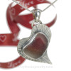 SUPER ULTRA RARE - Classic Bezel Multie Pink and Yellow Seaham Heart Sea Glass Set in Antiqued Silver