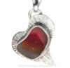 SUPER ULTRA RARE - Classic Bezel Multie Pink and Yellow Seaham Heart Sea Glass Set in Antiqued Silver