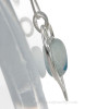 Tropical Lover -Striped Mixed Aqua Blue Natural Sea Glass Heart In Deluxe Sterling Bezel© Pendant