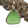 Triangle of Green Sea Glass Pendant In Gold Original Wire Bezel© Pendant