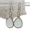 Soft Stunning Pale Aqua Blue Beach Found Sea Glass Earrings In 14K Goldfilled Original Bezel©