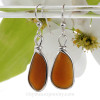Brown Sea Glass Earrings
