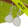 Sorry these white bezeled sea glass earrings have been sold!