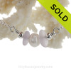 Purely Purple Sea Glass Earrings with Pearls On Silver