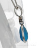 Touch Of Elegance - ULTRA RARE Electric Aqua Sea Glass Pendant In Deluxe Wire Bezel© with Simulated Aquamarine