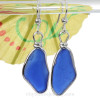 Cobalt Blue Sterling Sea Glass Earrings