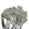 Opalized  Sea Green English Sea Glass Anemone Ring In Sterling - Adjustable 