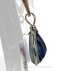 Stripey Mixed Blue Pendant in Solid Sterling Silver Deluxe Wire Bezel© Pendant