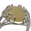 Warm Butter English Sea Glass Anemone Ring In Sterling - Adjustable 