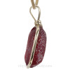 LARGE Crackled THICK Red Genuine Sea Glass Pendant In Original Wire Bezel© 14K Goldfilled
