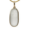  Long White Genuine Sea Glass Pendant In 14K Goldfilled Original Wire Bezel©