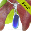 Orphan Petite Multie Vivid Blue English Sea Glass Pendant In Sterling Original Wire Bezel© on Deco Bail